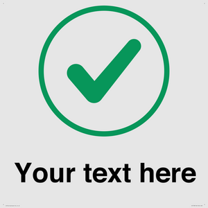 Custom plain background, green tick in circle sign